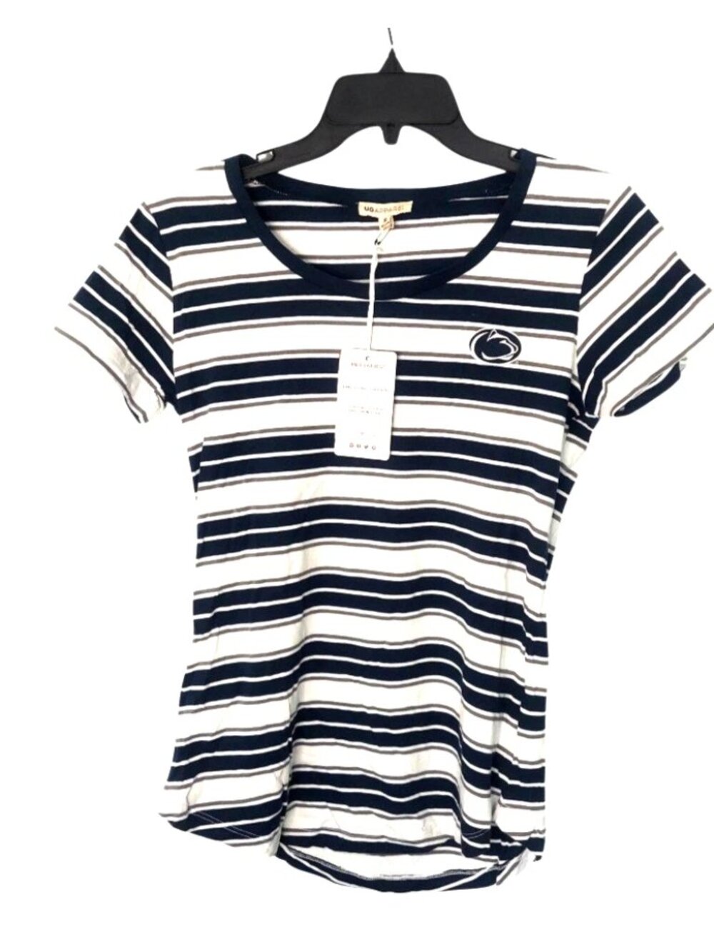 Penn State Nittany Lions Womens Top Size Small Striped Tailgate T Shirt UG New
